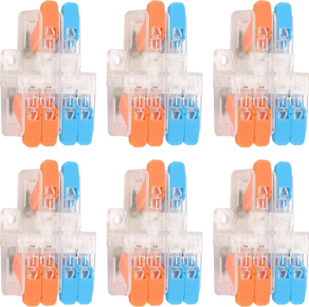 10 Stück Schnellverbinder, 2 Eingänge, 4 Ausgänge, 0,5 bis 6 mm² Drahtquerschnitt, 41 A, 450 V