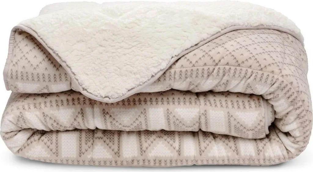 Bleu Câlin Couette Imprimée Sherpa Chalet Chaude 250g/m2 220x240cm