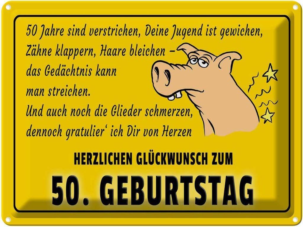 vianmo Blechschild 30x40 cm Glückwunsch zum 50.Geburtstag Spruch Zitat