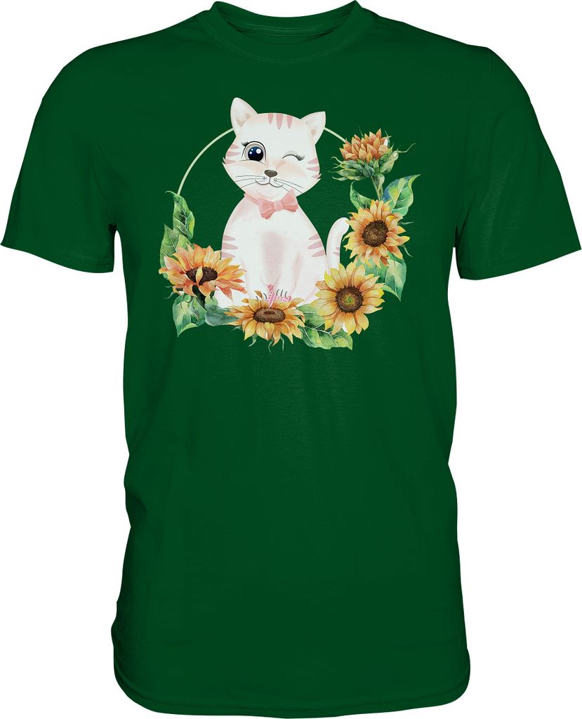 Katze Sonnenblumen Shirt Gärtner Kätzchen Garten Geschenk – Produktbild 