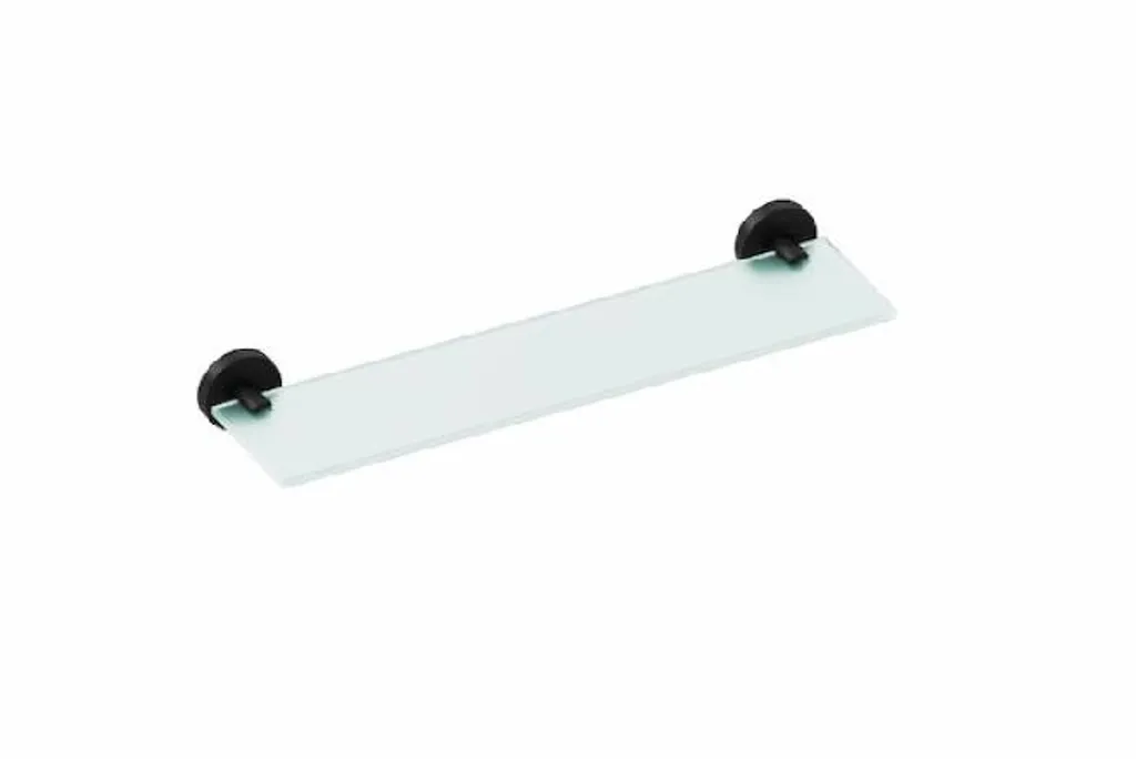 Étagère verre dépoli 40 cm pour salle de bain : Rangement gain de place Noir