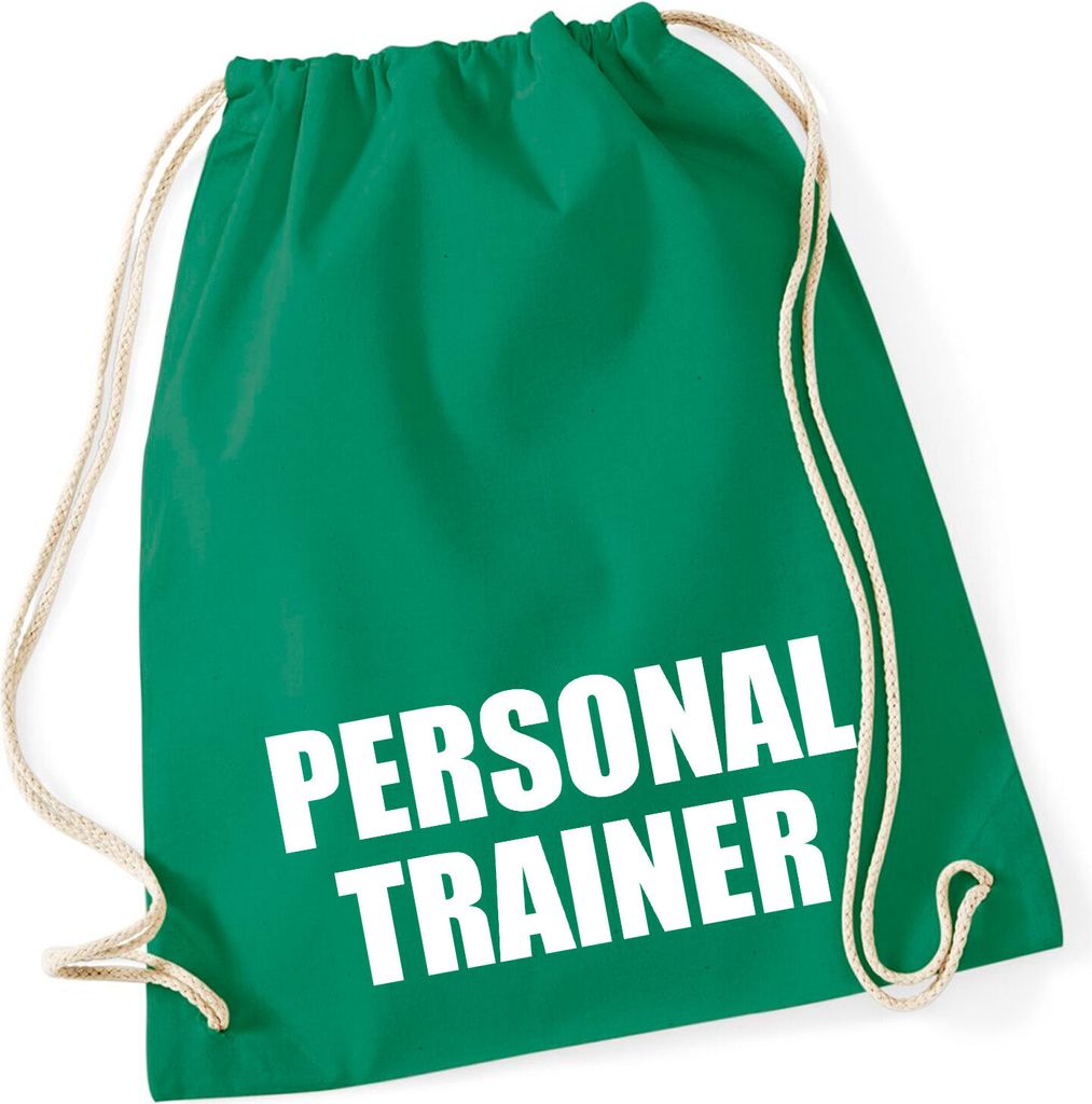 Huuraa Turnbeutel Personal Trainer Training 12 Liter Kelly Green Baumwolle Rucksack Geschenkidee