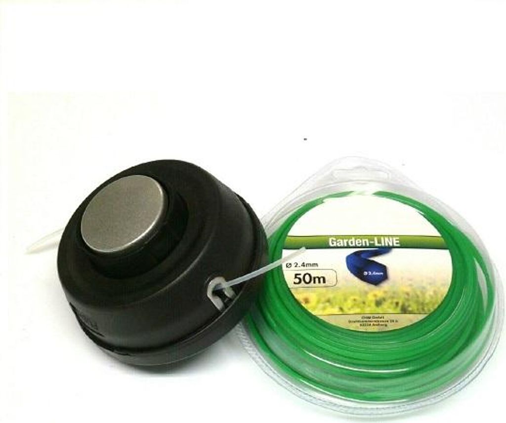 Fadenkopf ZZTH A004 und Ersatzfaden grün 2,4 mm X 50 m sechskant