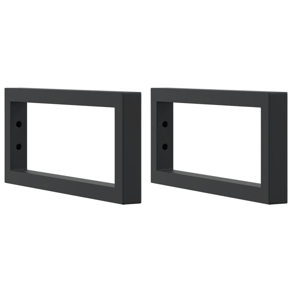 Two black rectangular steel brackets are shown against a white background.
