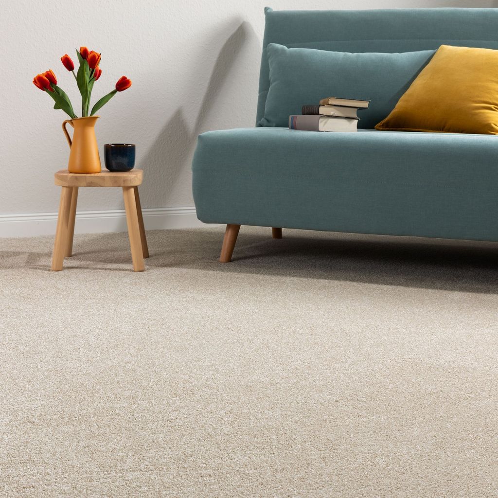 Steffensmeier Teppichboden Catania Meterware | Auslegware für Kinderzimmer Wohnzimmer Schlafzimmer | Beige, Größe: 300x500 cm