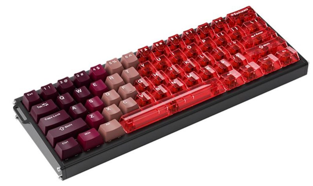 AJAZZ ALUX60 CNC Alu Gaming Tastatur, Magnetische Achse, RGB, 8K Polling, Ultra Low Delay, Kabelgebunden, für PC & Laptop - Rot