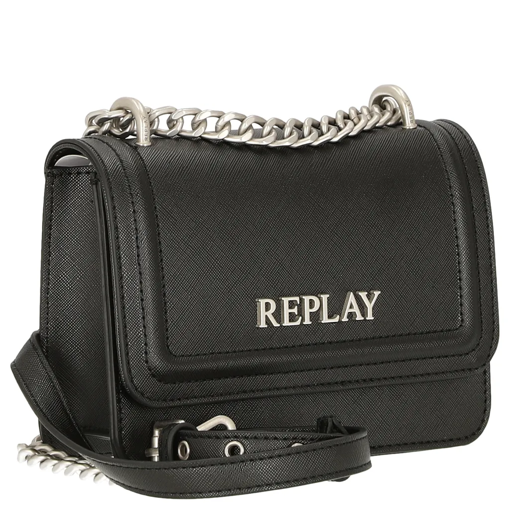 Replay Crossbody Bag Black/Gold - Borsa Donna Compatta e Funzionale - 8