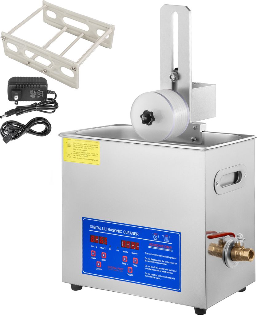 SucceBuy 6L Ultraschall-Schallplattenreinigungsgerät, Komplettset mit Trockengestell für gründliche und effiziente Reinigung