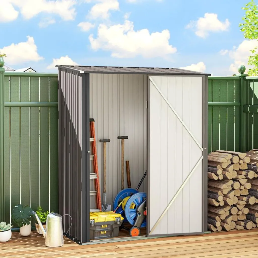 Abri de jardin résistant aux intempéries structure acier noir 196cm - 2