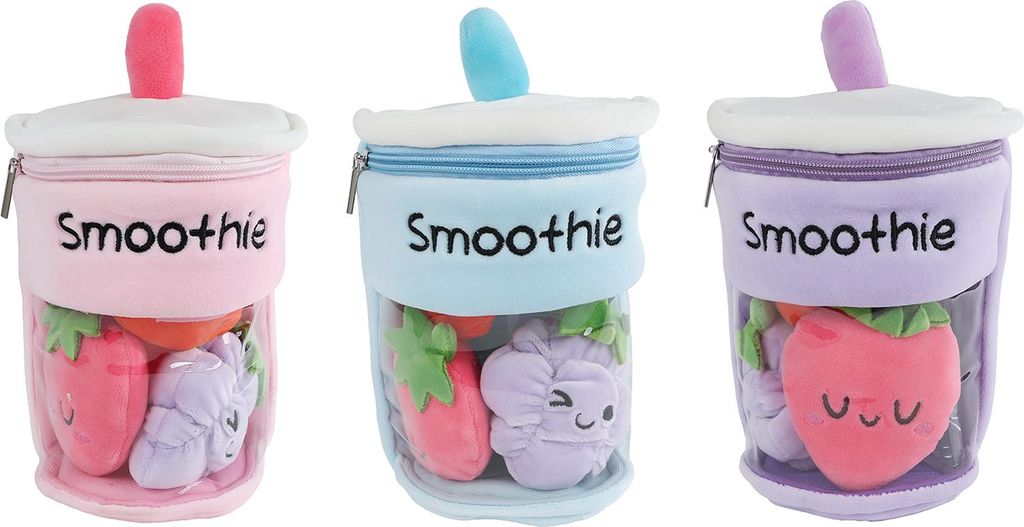 Peluche Fluffy Menu Smoothie avec fruits - 20cm Image du produit 