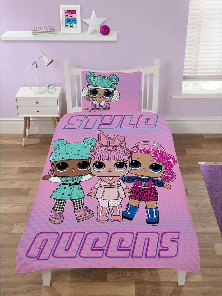 Parure de Lit LOL Surprise Style Queens Rose et Violet en Coton Doux AG3366