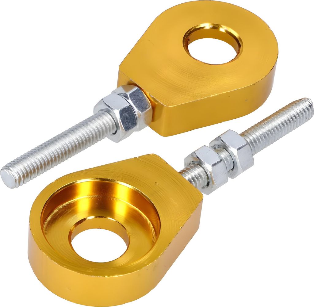 Radspanner / Kettenspanner Satz Aluminium gold eloxiert 12mm