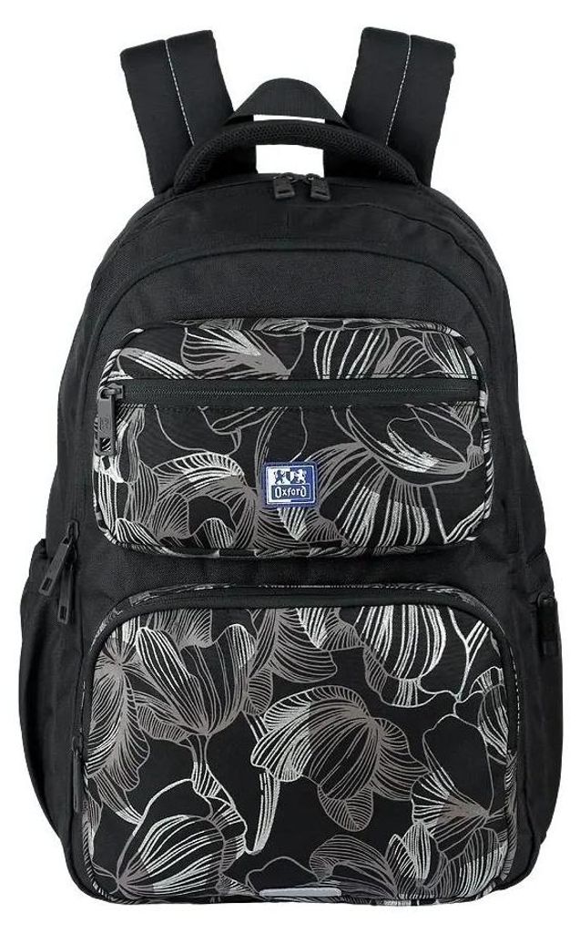 ZAINO OXFORD DREAM TECH RPET NERO A Fiori Immagine del prodotto 