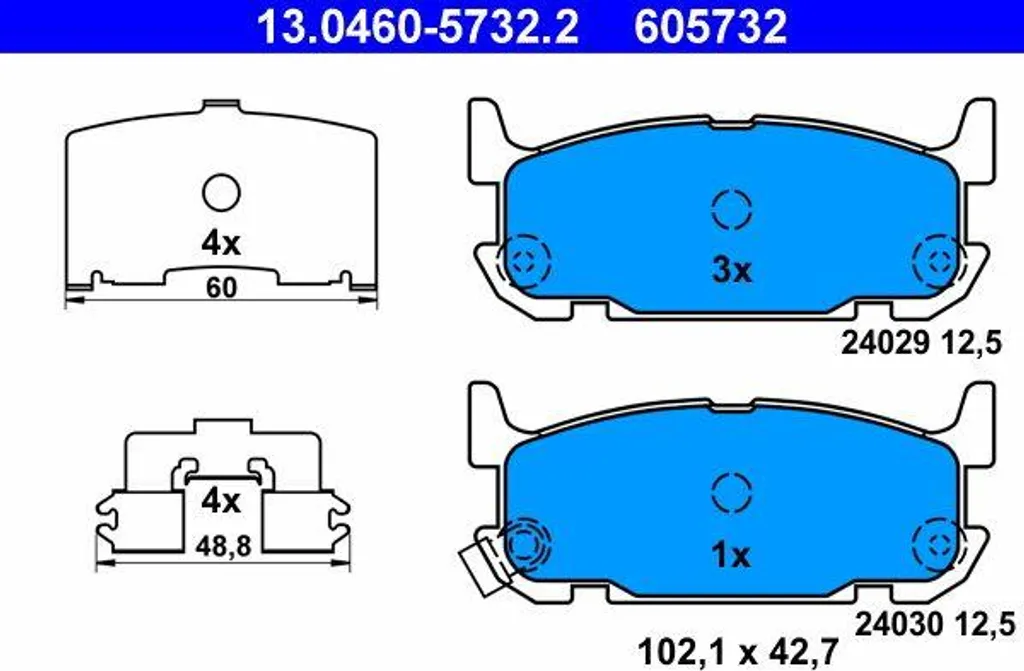 Plaquettes de Frein pour MX-5 - Kit de Freinage ATE 13.0460-5732.2