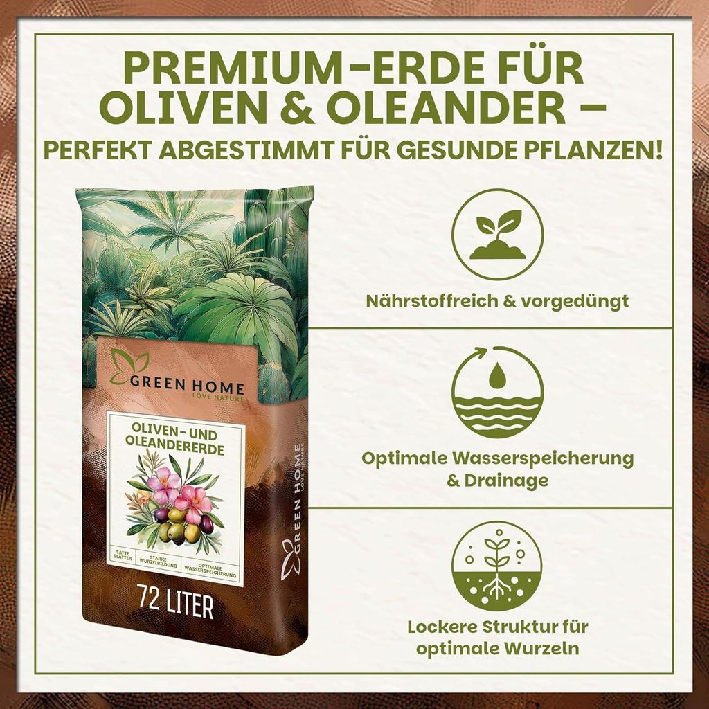 Green Home Olivenbaum- & Oleandererde 72L - Pflanzerde fr