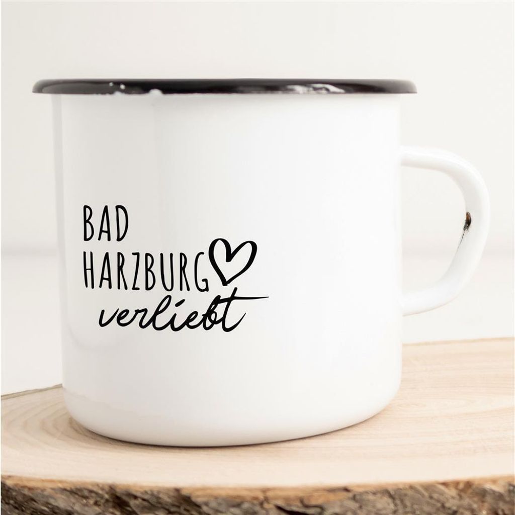 Huuraa Emaille Tasse Bad Harzburg Geschenk Kaffeebecher Vintage 300ml Bad Harzburg Präsent