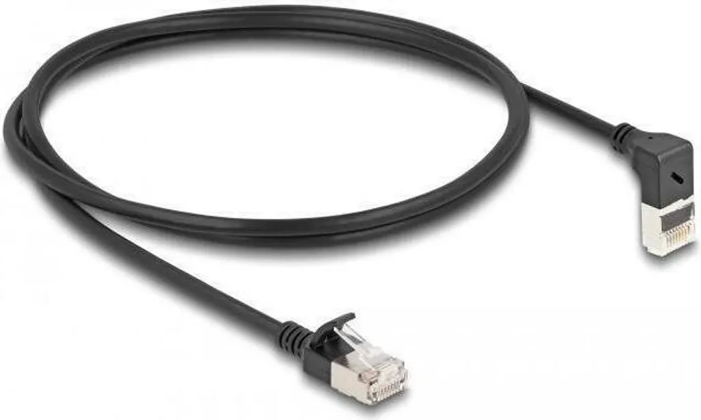 Cavo LAN Sottile Angolato 90° Delock 1m - Cablaggio Invisibile Nero - 3