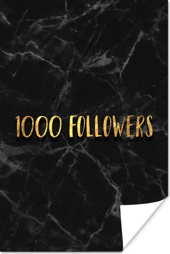 MuchoWow Poster Soziale Medien - Instagram - Gold - Marmor 20x30 cm - Papierdruck