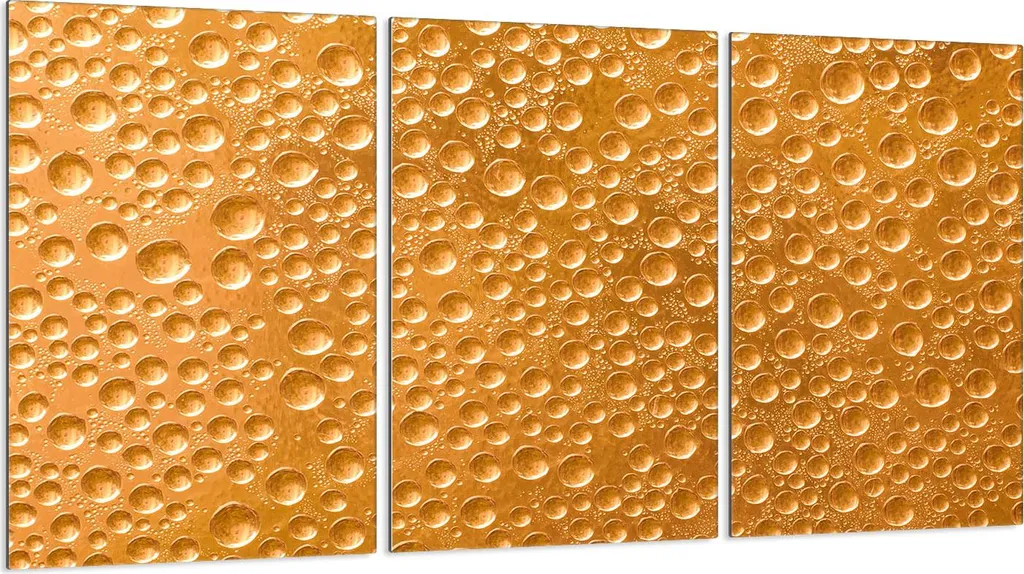 Piastre copriforno 3 pezzi 30x52 Vetro copriforno in ceramica, gocce d'oro