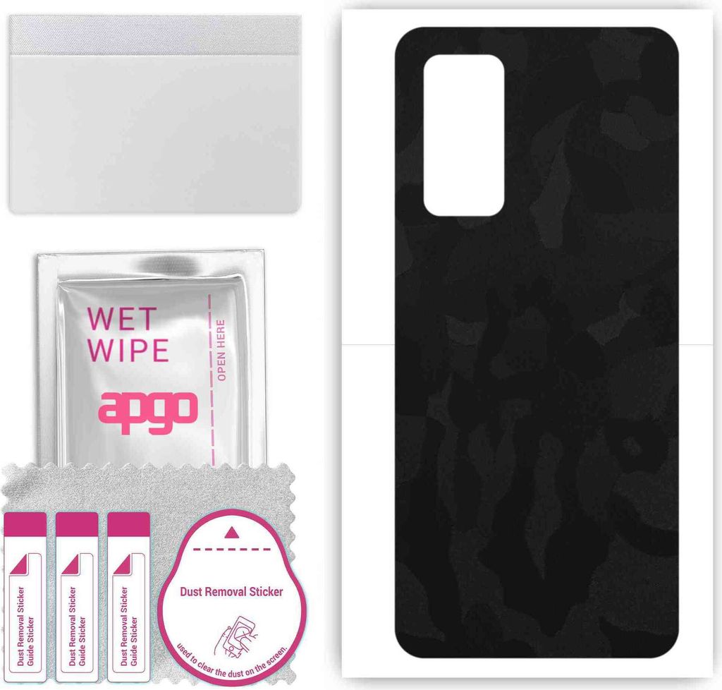 apgo Rückseite Schutzfolie, Skin, kompatibel mit Xiaomi Redmi K30S, Hinten Displayschutzfolie aus Vinylfolie, kratzfest, einfache Montage - Schwar...