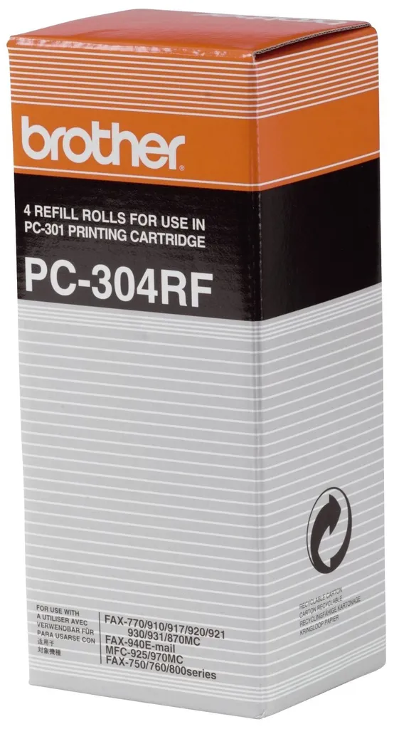 Rotoli Brother PC304RF Nero per Fax MFC e FAX-910/920/930 - Originali
