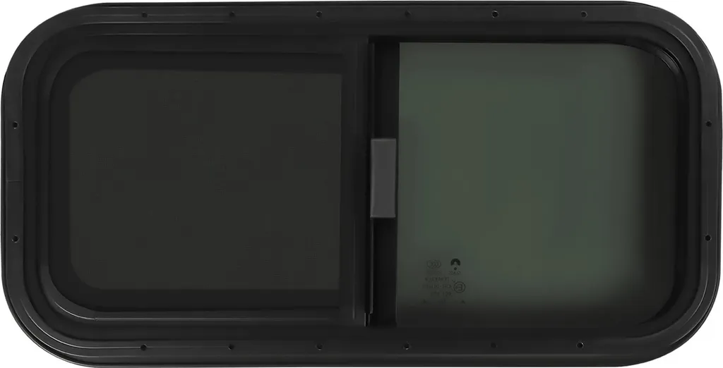 Fenêtre coulissante RV 70x40cm en aluminium noir avec verre trempé fumé