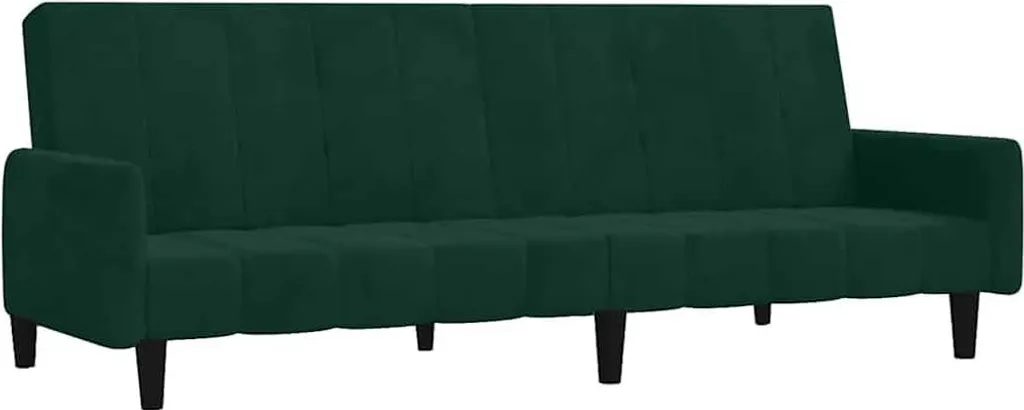 Banquette convertible 2 places velours vert foncé pour salon moderne