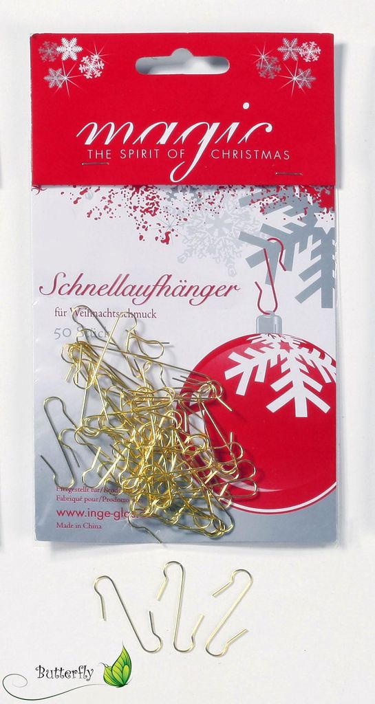 Kugelaufhänger für Christbaumkugeln 50 Stk gold Produktbild 