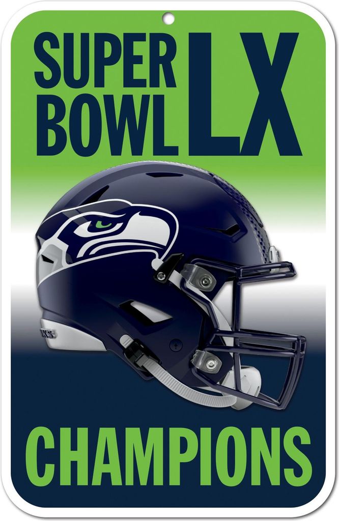 Super Bowl LV Champions Seattle Seahawks Plastik Schild