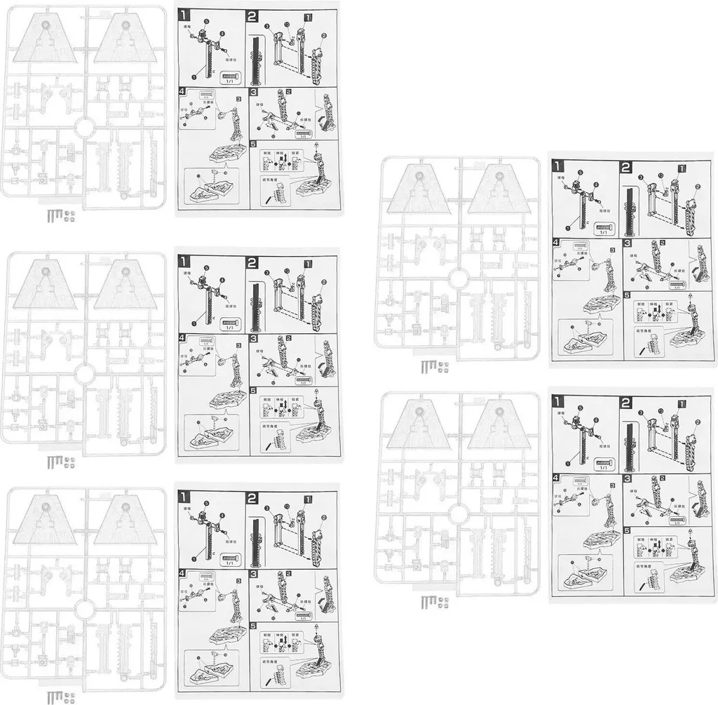 Set 5 Basi Trasparenti per Action Figure e Gundam 1/144 - Stabili