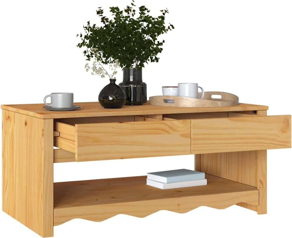 "im Sonderangebot"Couchtisch - CLORIS - Wohnzimmertisch - Robust und langlebig - Drammen Eiche 99 x 55 x 45 cm Massives Kiefernholz - NeuMöbel5995732