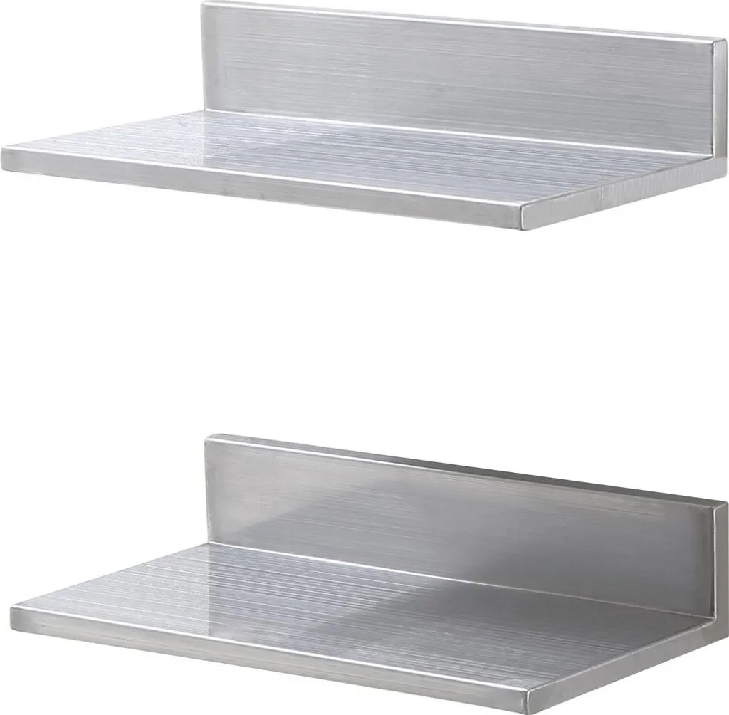 Ripiano in acciaio inossidabile da 8,6" x 16", scaffale sospeso con montaggio a parete e alzatina, ripiani commerciali con capacità di carico di 44 libbre, scaffale resistente per ristoranti, cucine, bar, case e hotel