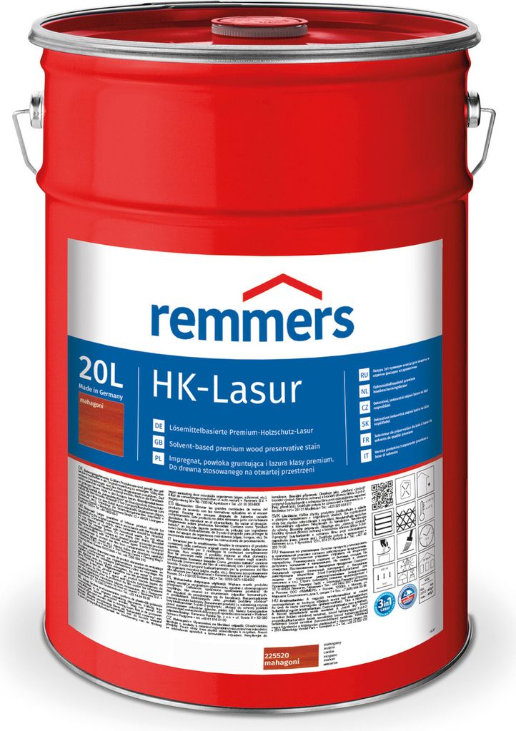 Remmers HK-Lasur 3in1 mahagoni (RC-565) 20 l, Holzlasur aussen