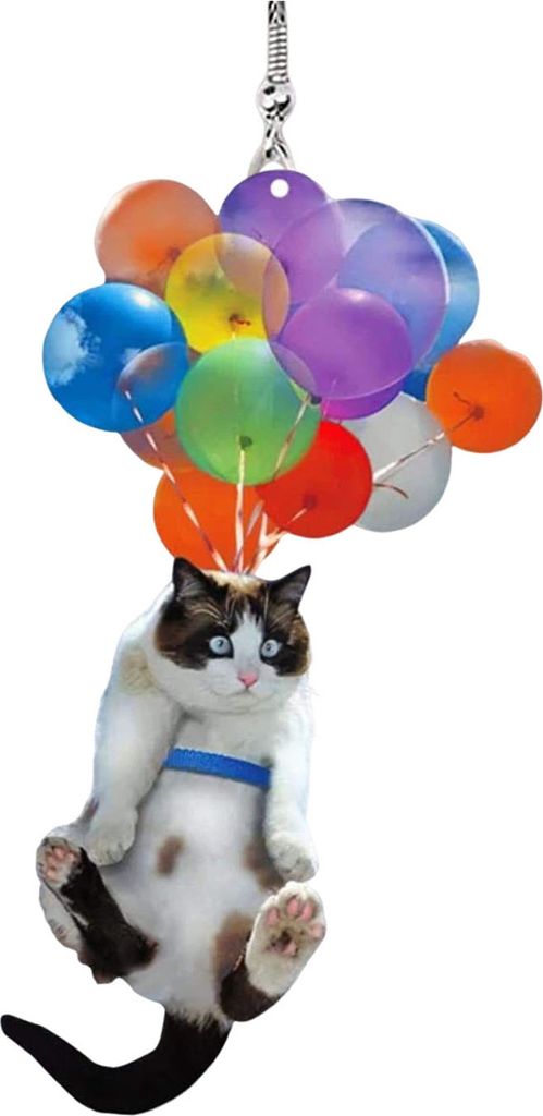 Auto-Anhänger, Ballon, Katze, Hund, hängendes Ornament mit Schlüsselband, einfach aufzuhängen, realistisch aussehendes, bezauberndes Tier-Ornam...