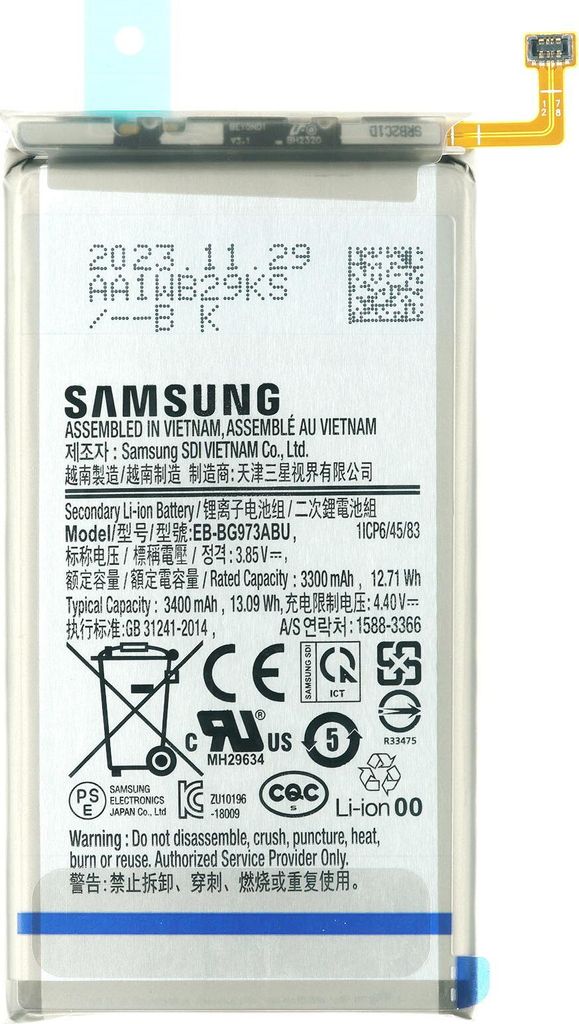 Akku für Samsung Galaxy S10 SM-G973F battery EB-BG973ABU 3400 mAh