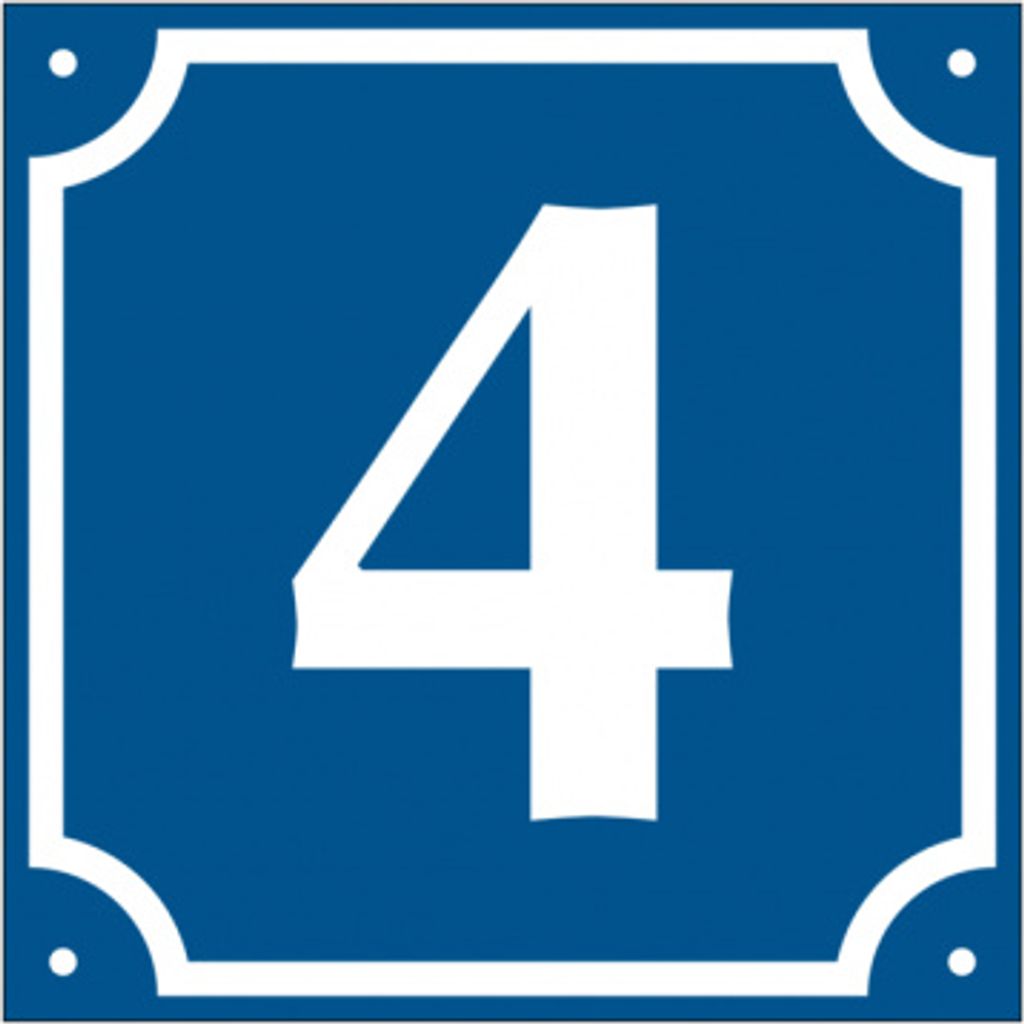Dreifke Hausnummer, Aluminium geprägt, (Nr. 1-9), 120 x 120 mm, Alu geprägt ...