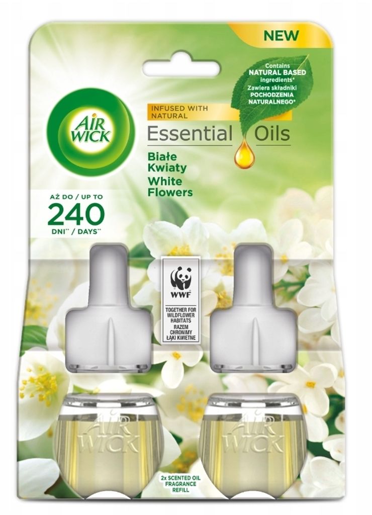 Air Wick, Wkłady do elektrycznego odświeżacza Białe Kwiaty, 2 x 19 ml