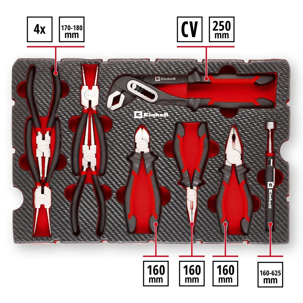 Assortiment de Pinces de Serrage et Coupe Einhell avec E-Case 9 pcs - 12
