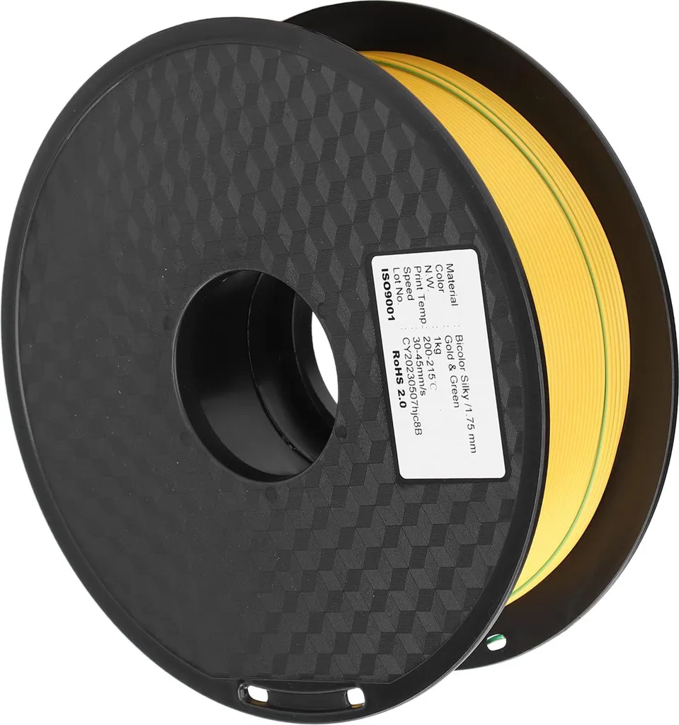Consommable impression 3D filament PLA bicolore satiné mat 1,75mm 1kg