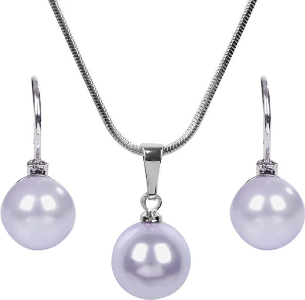 Set Gioielli Perla Lavanda: Collana e Orecchini di Lusso Naturale