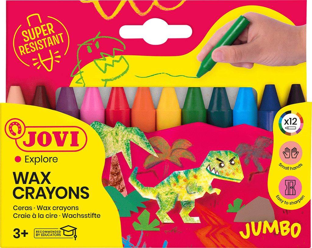 Jovi JOVICOLOR Wachsstifte 12er Schachtel, farbig sortiert Produktbild 