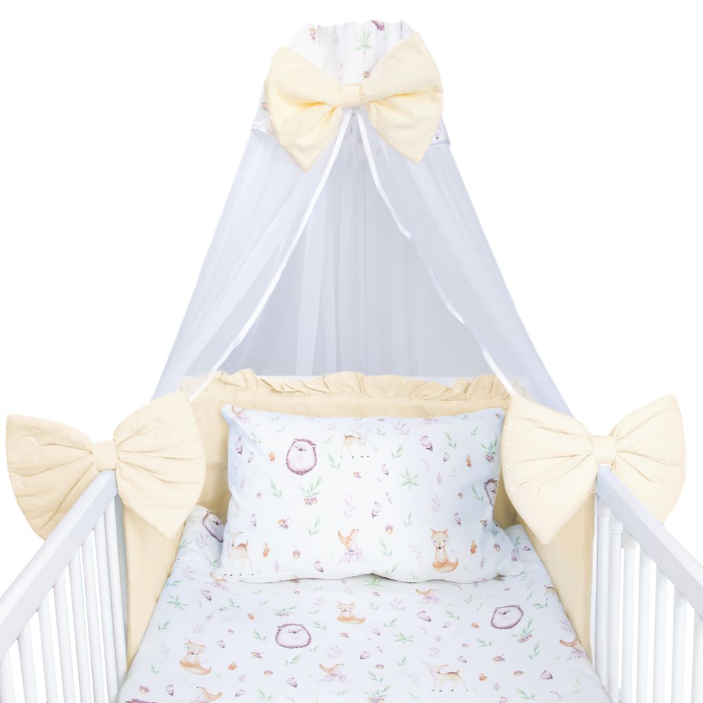 Baby Bettwäsche 7tlg Set mit Nestchen Kinderbettwäsche 100x135 Himmel Betthimmel 