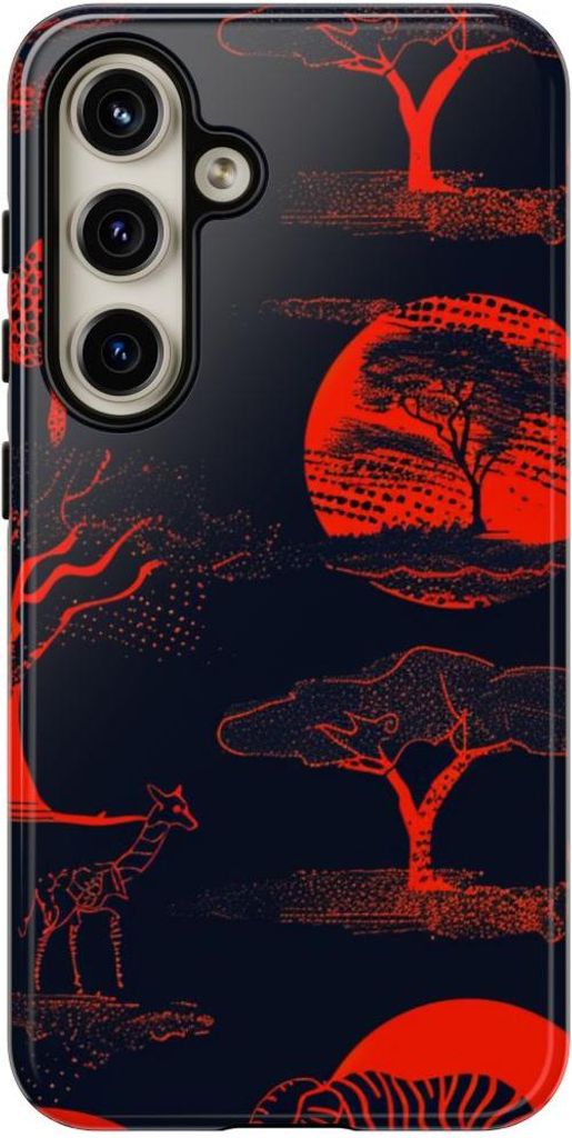Leuchtendes Afrika-Muster in Rot – Hülle Kompatibel mit Samsung Galaxy S24