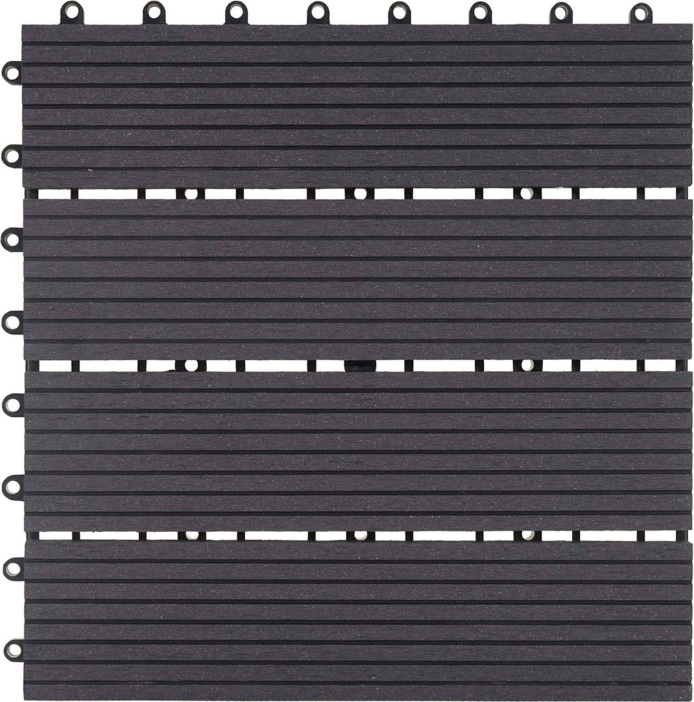 Famanu WPC Fliese Rhone, Holzoptik für Balkon/Terrasse, 11x Produktbild 