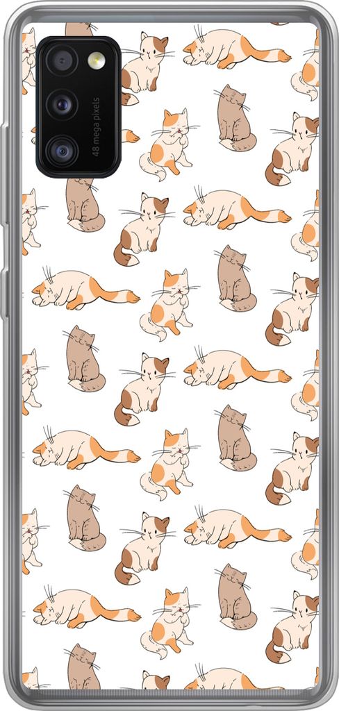 MuchoWow Handyhülle Schutzhülle Hülle für Telefoonhoesje Samsung Galaxy A41 Muster - Katze - Kätzchen - Jungen - Mädchen - Kinder - Kinder ...