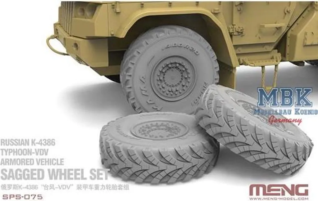 Roues affaissées ultra-détaillées MENG SPS075 pour blindé K-4386 1/35