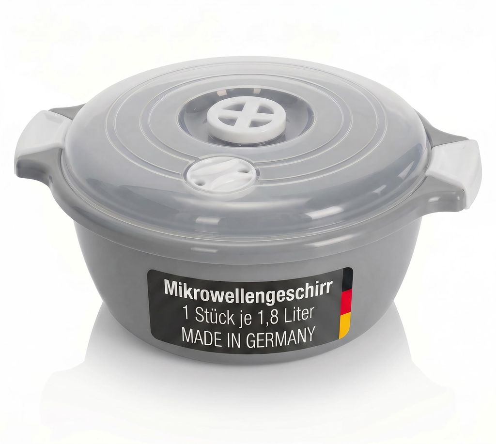 Mikrowellenbehälter 1,8 Liter mit Deckel und Dampfventil Produktbild 