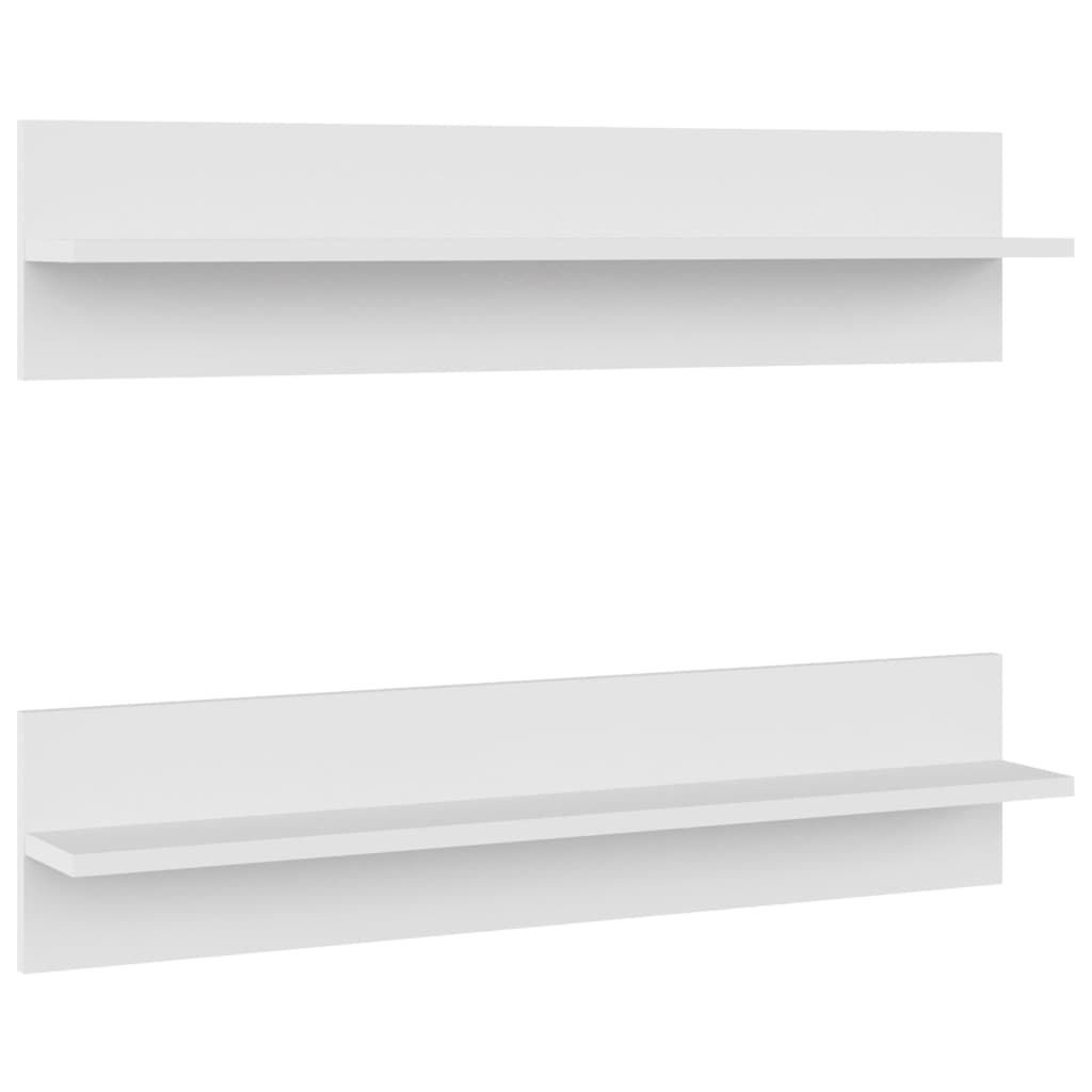 vidaXL Mensole da parete, 2 pezzi, bianco, 80x11,5x18 cm, Immagine del prodotto 