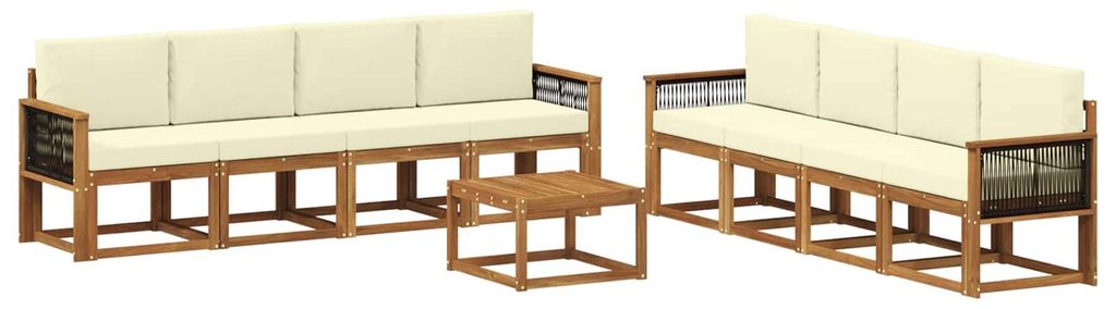 vidaXL Outdoor-Sofagarnitur mit Kissen 7 pcs Natur und Creme