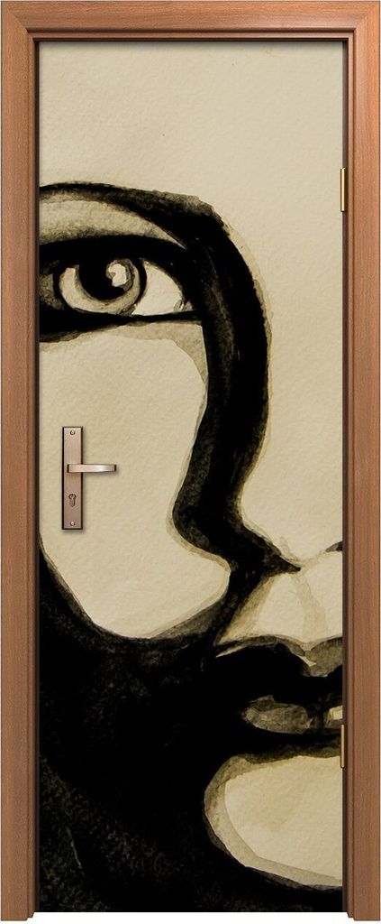 Türposter 70x200 cm Türaufkleber Türtapete Türfolie Klebefolie Wand Porträt Frau Mädchengesicht